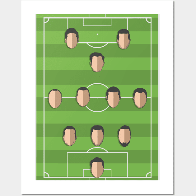 Football Formation 3-4-1-2 Wall Art by milhad